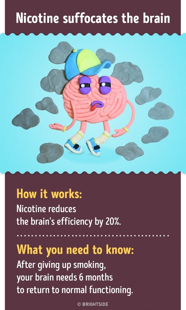 nicotine suffocates the brain